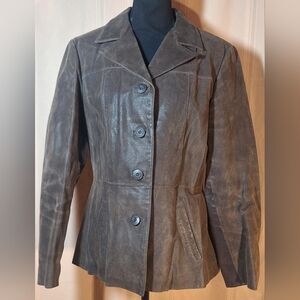 Wilsons Leather Dark Brown Button-Up Jacket